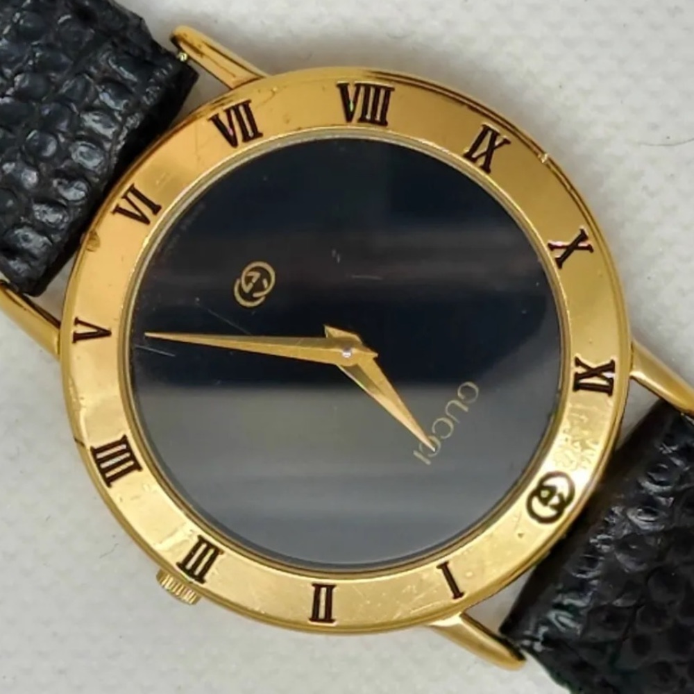 Gucci Italian Luxury Vintage Watch Men’s 14k Gold Plated - Picture 2 of 6